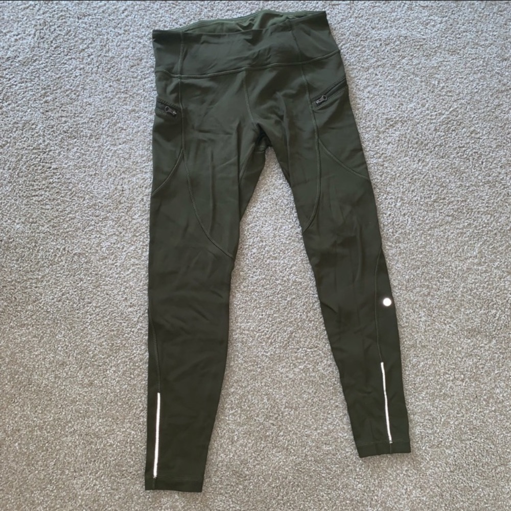 Lululemon army green fleece lined pants